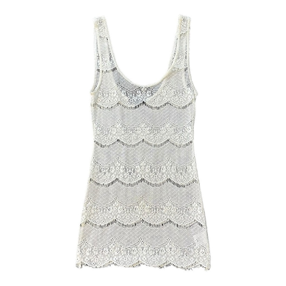 White Lace Sheer Tank Top | Aritiza | Talula | Size XS